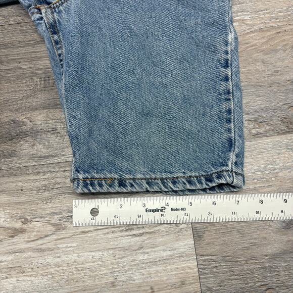 Vintage Levis 550 Red Tab Blue Boy 10 22" Relaxed Fit Slim Stonewash Jean Shorts - Picture 10 of 11